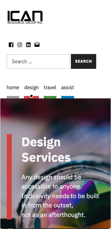 Phone Screenshot of Design Page