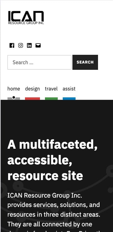 Screenshot Mobile HOme page